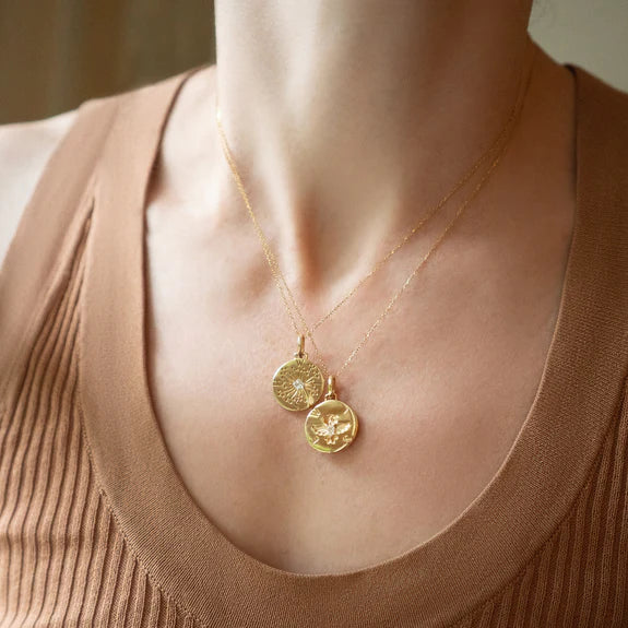 Wish" Dandelion 18K Gold Intaglio Charm
with Princess Cut Diamond