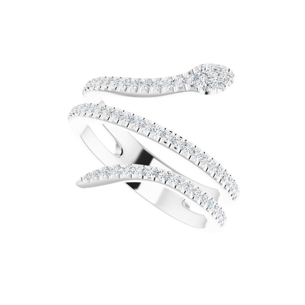 Experience the allure and mystery of our 14K Yellow 1/3 CTW Natural Diamond Snake Fashion Ring.