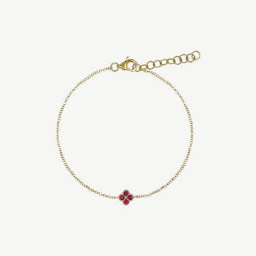 Ruby Clover Bracelet
