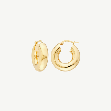 Round High Polished Hoop Earrings
