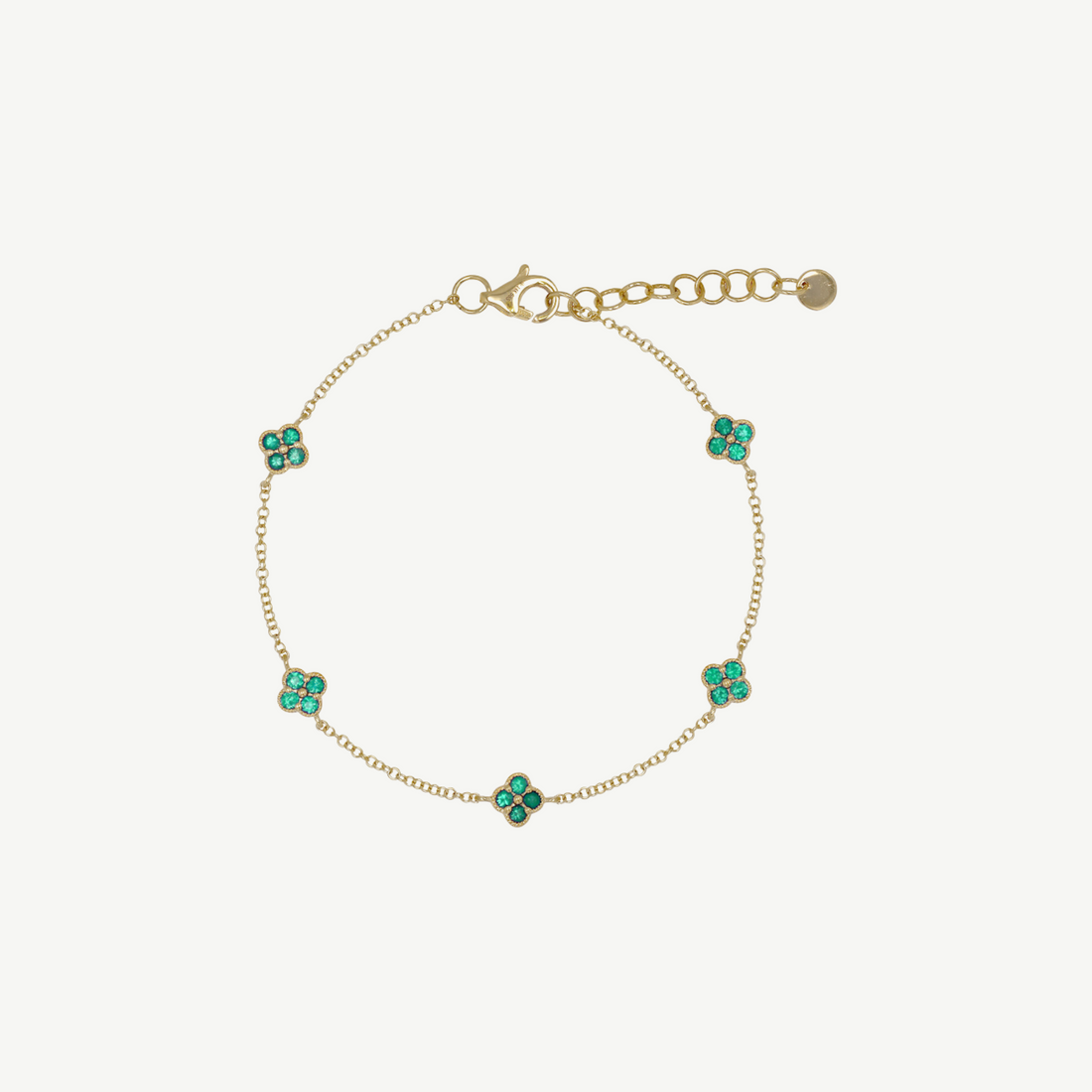 Gemstone Stationed Clovers Bracelet