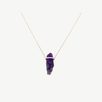 Raw Instincts Gold Amethyst & Diamond Pendant Necklace