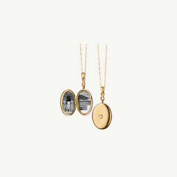 Infinity Diamond & Gold Locket Necklace