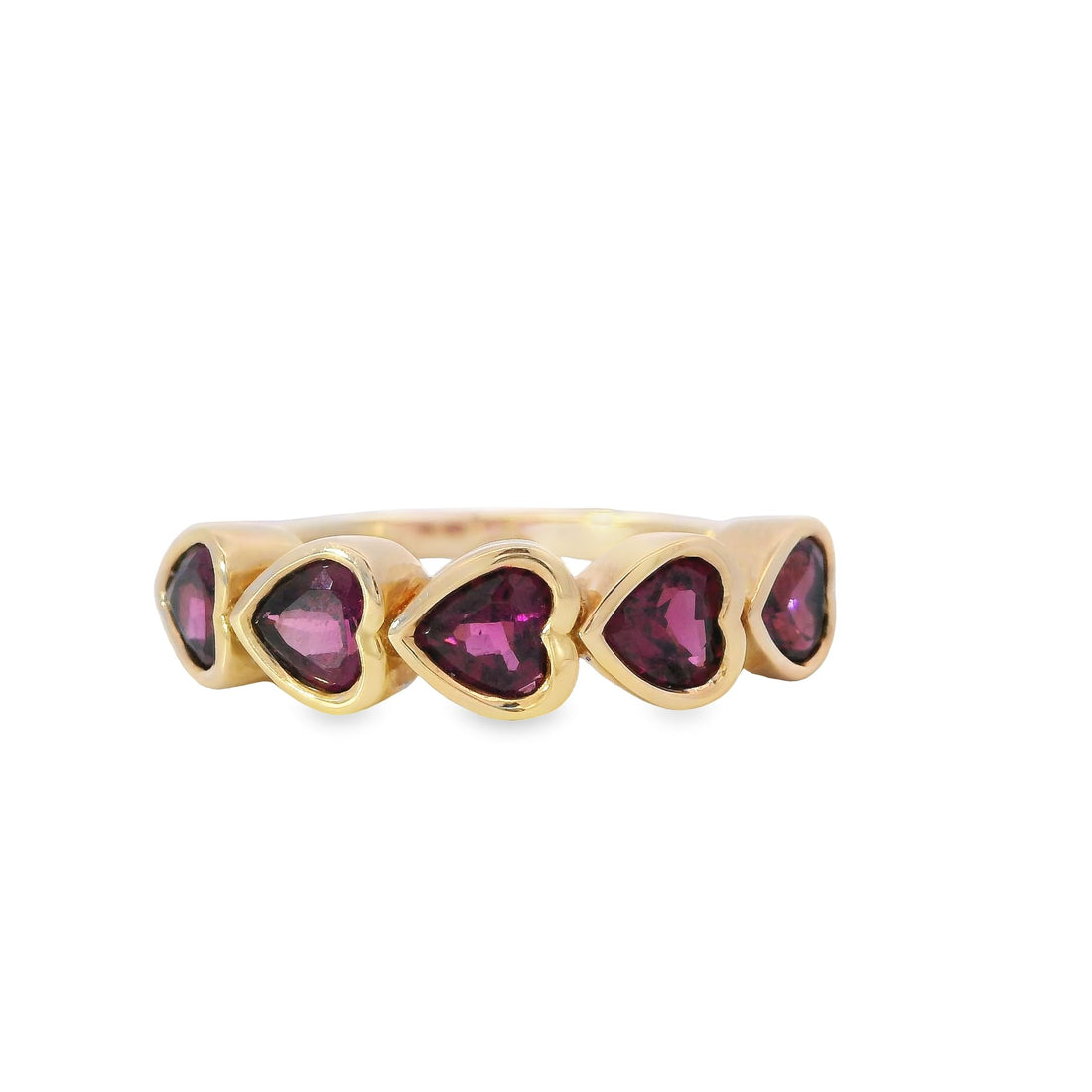 Garnet Heart Stackable Ring