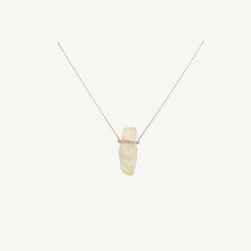 Raw Instincts Gold Mooncrystal & Diamond Pendant Necklace