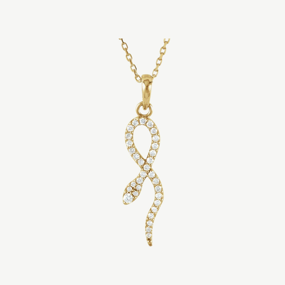 Diamond Snake Pendant Necklace