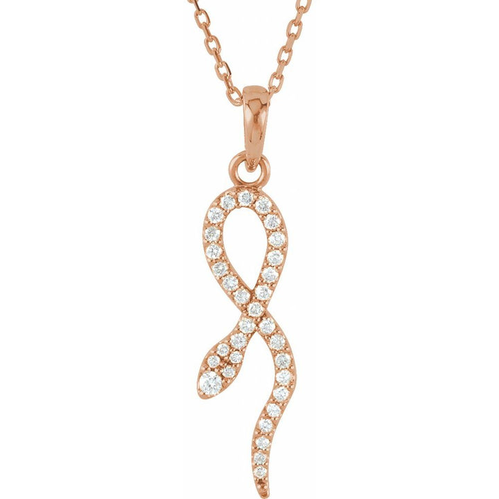 Elevate your style with our 14K White 1/6 CTW Diamond Snake Pendant Necklace.
