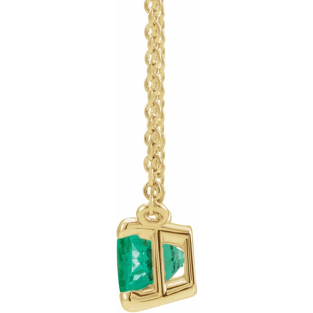 Emerald Rectangular Pendant Necklace