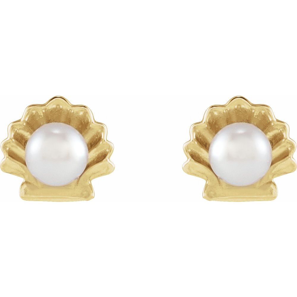 Gold Pearl Shell Earrings