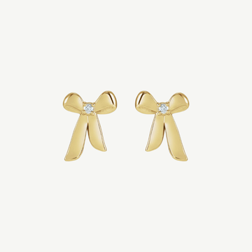 Diamond Bow Stud Earrings