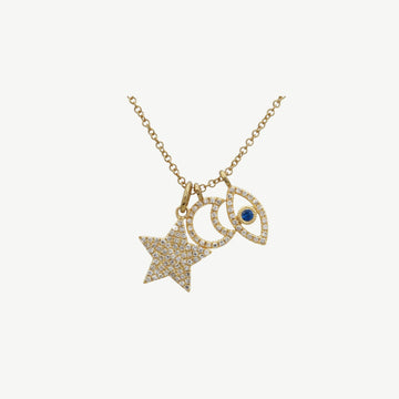 Triple Charm Pendant Necklace