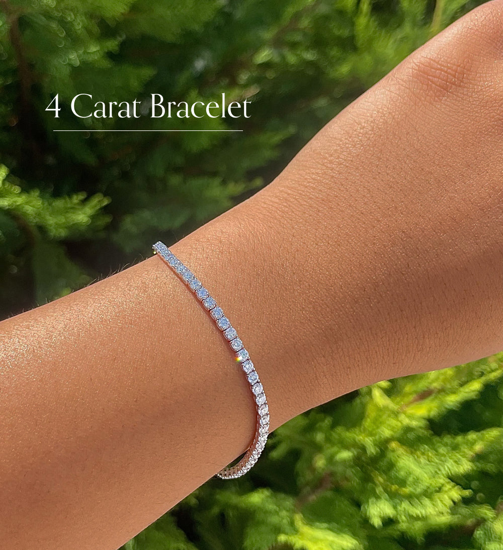 Round Cut Diamond Tennis Bracelet - Lab Diamonds