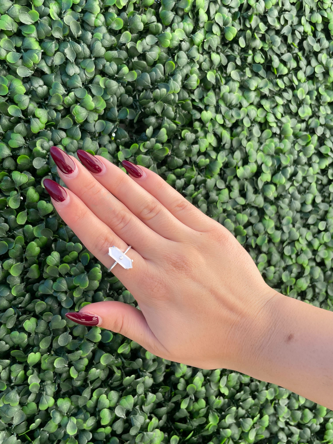 Raw Instincts White Gold Diamond & Mooncrystal Ring