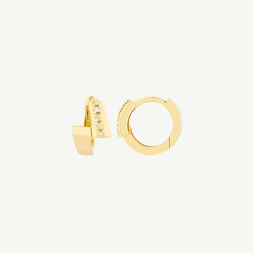 Double Bar Ascending Diamond Hoop Earrings