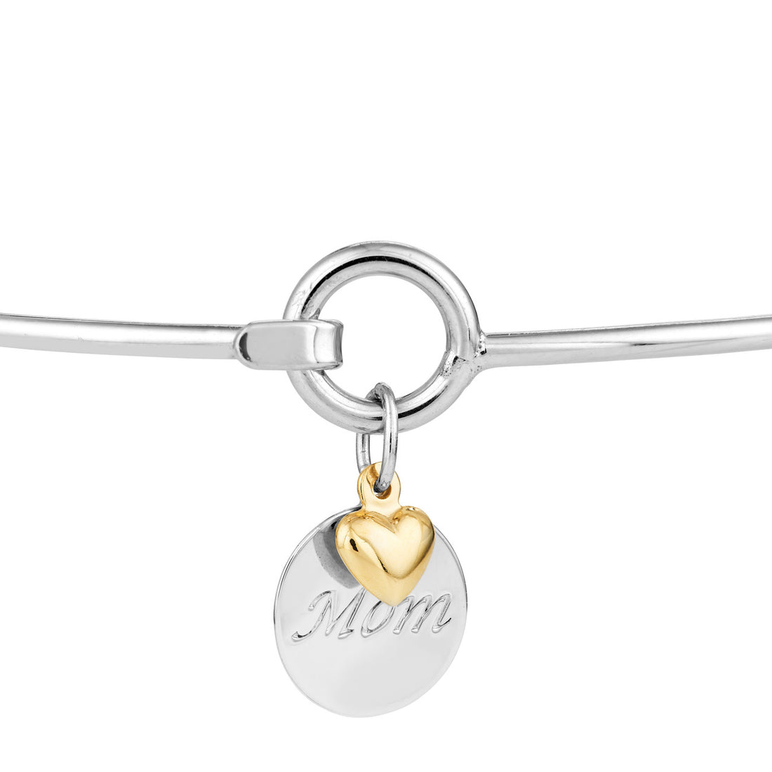 Mom Bangle with Heart Dangle