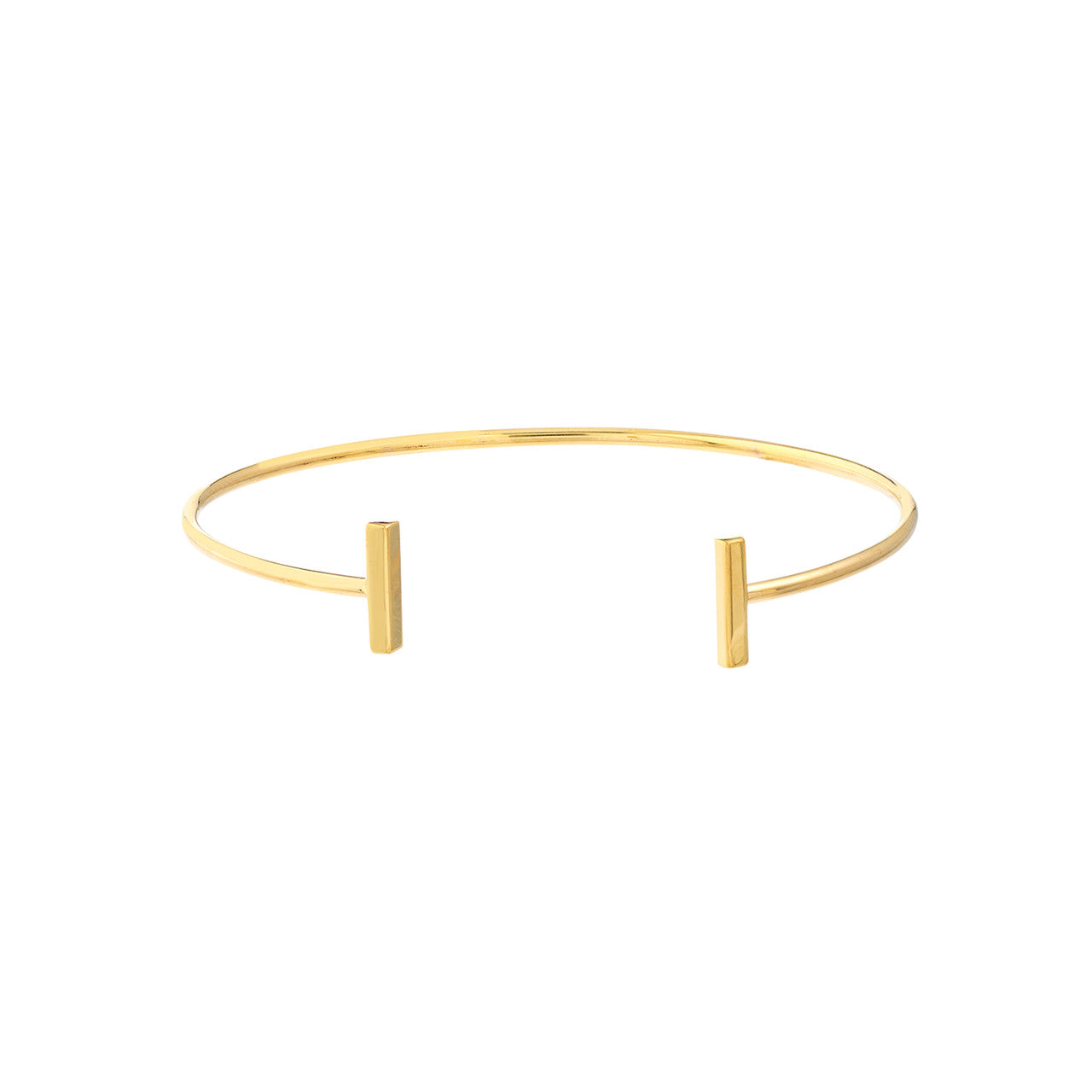 Staple Bar Cuff Bangle in yellow gold bracelet