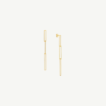 Interlocking Open Rectangle Drop Earrings