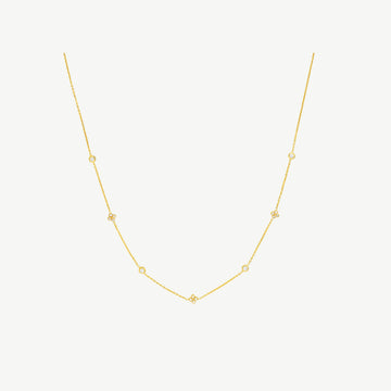 Diamond Bezel and Cluster Stations Necklace