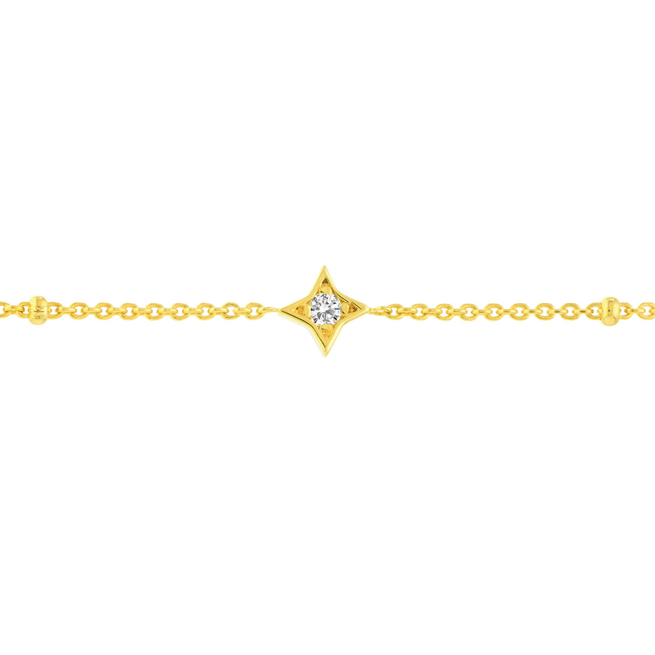 close up of the yellow gold diamond star bezel
