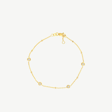 Diamond Bezels and Beads Bracelet
