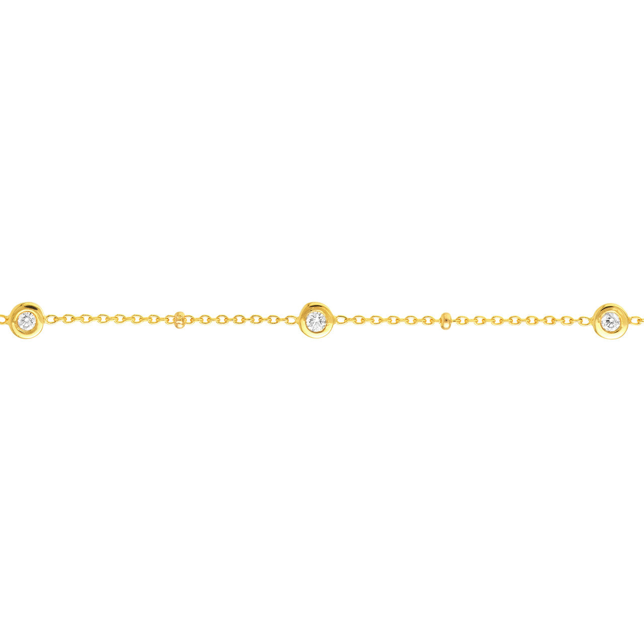 close up of bezeled diamond bracelet