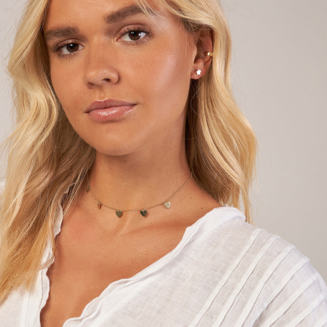 Heart Dangles Adjustable Choker