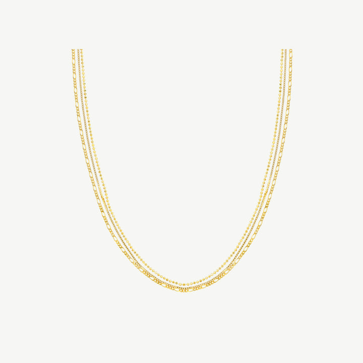 Mixed-Chain Triple Strand Necklace