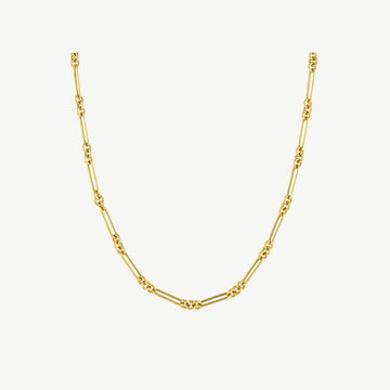 Hollow Fancy Rounded Paper Clip Chain with Pear Lock 16"
