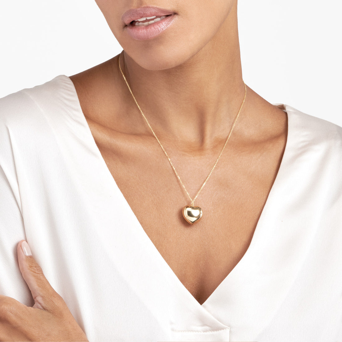 Large Puff Heart Necklace