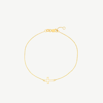 Enamel Sideways Cross Bracelet