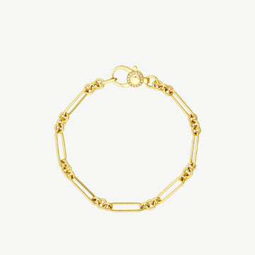 Hollow Paper Clip Bracelet with Diamond Lock
