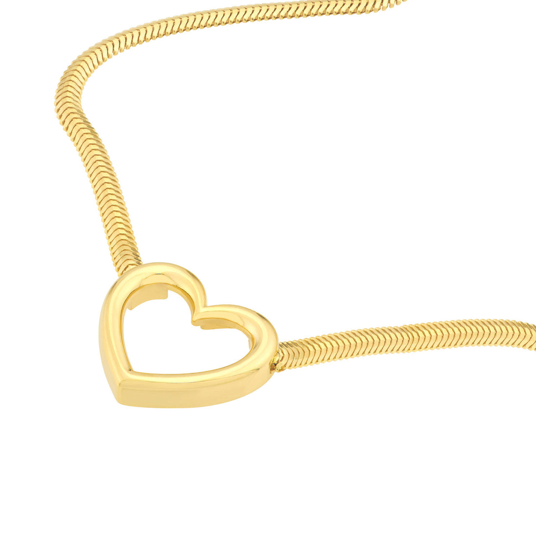 Snake Open Heart Necklace