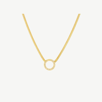 Diamond Circle Snake Necklace