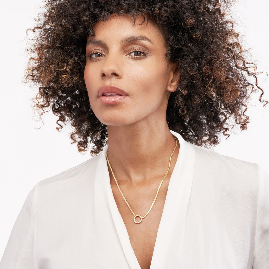 Diamond Circle Snake Necklace
