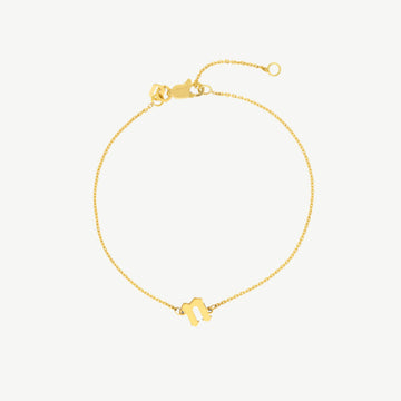 Slanted Gothic Initial Bracelet 0.60 mm