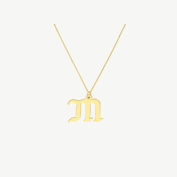 Gothic Initial Pendant Necklace