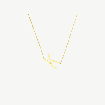 Sideways Block Initial Necklace