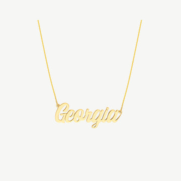 Script Font Nameplate Necklace