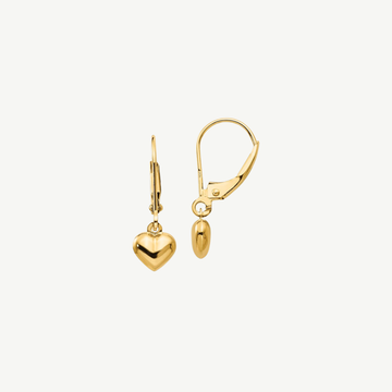 Heart Drop Leverback Earrings
