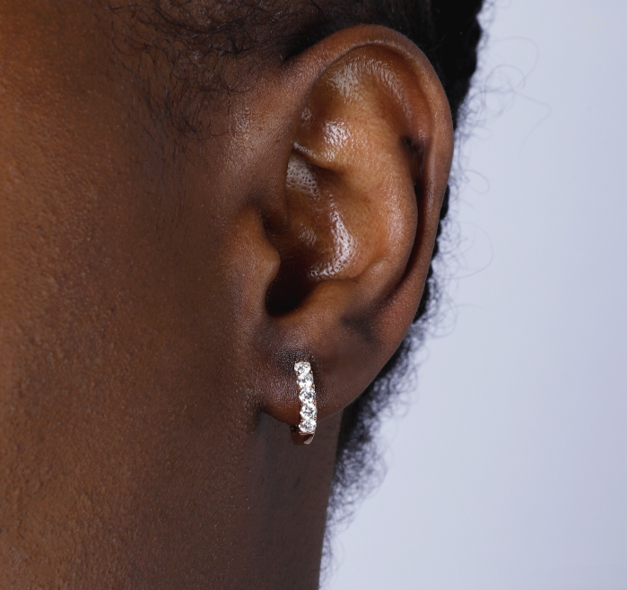 Diamond Huggie Earrings