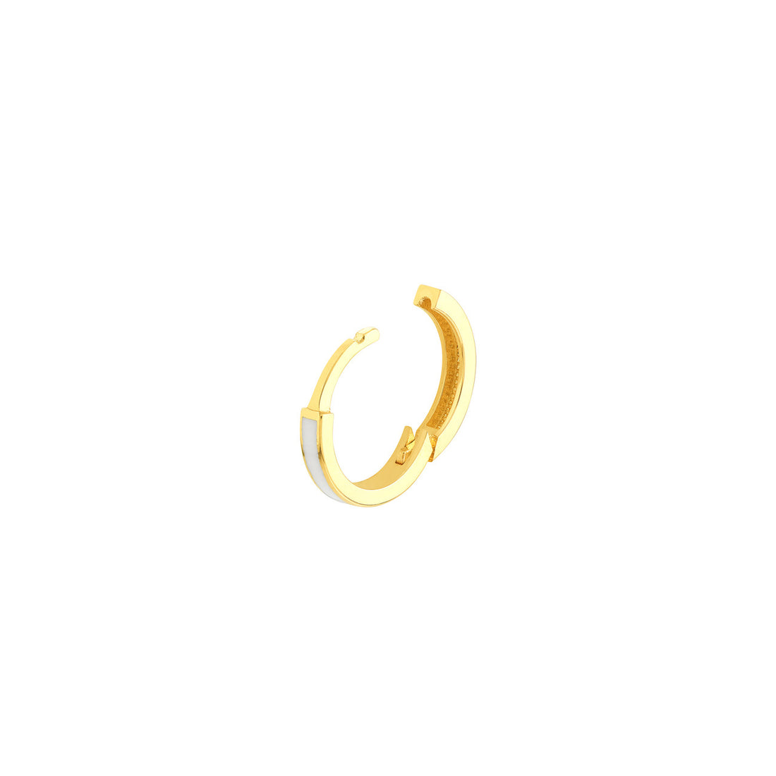 White Enamel Baby Hoop Earrings