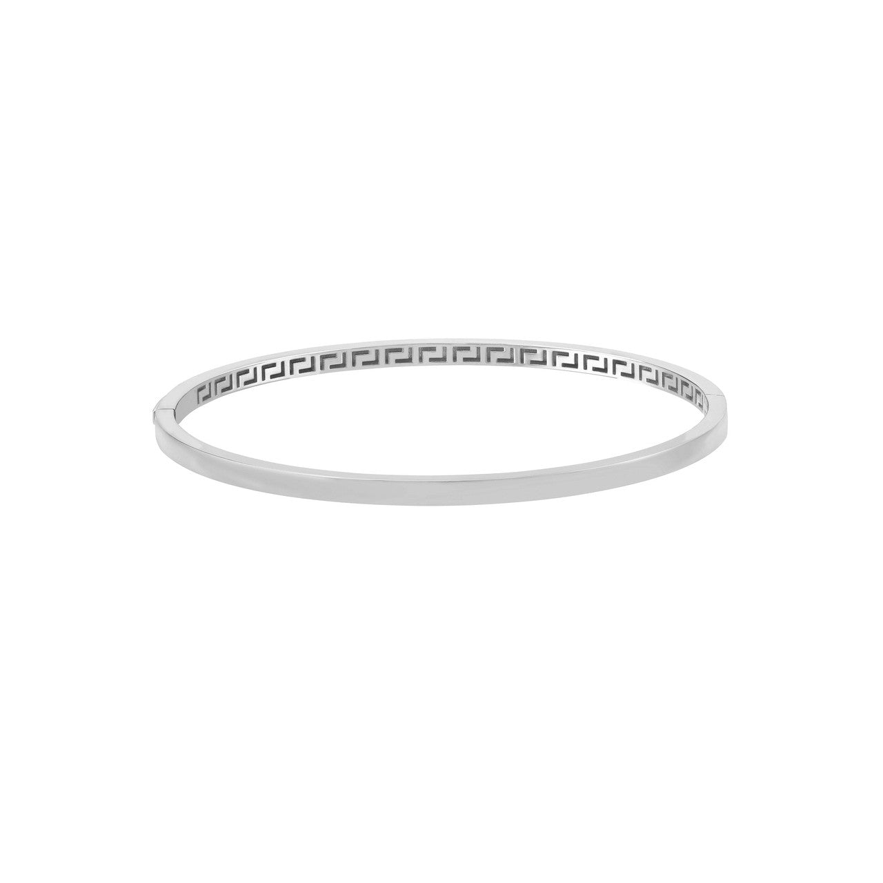 Plain Square Tube Bangle in white gold