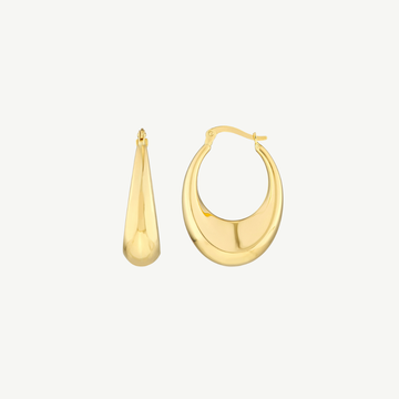 Graduated Puff Polished Hoop Earrings
