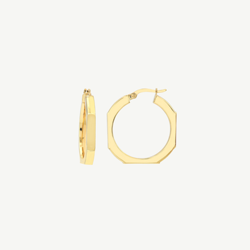 Octagon Frame Round Hoop Earrings