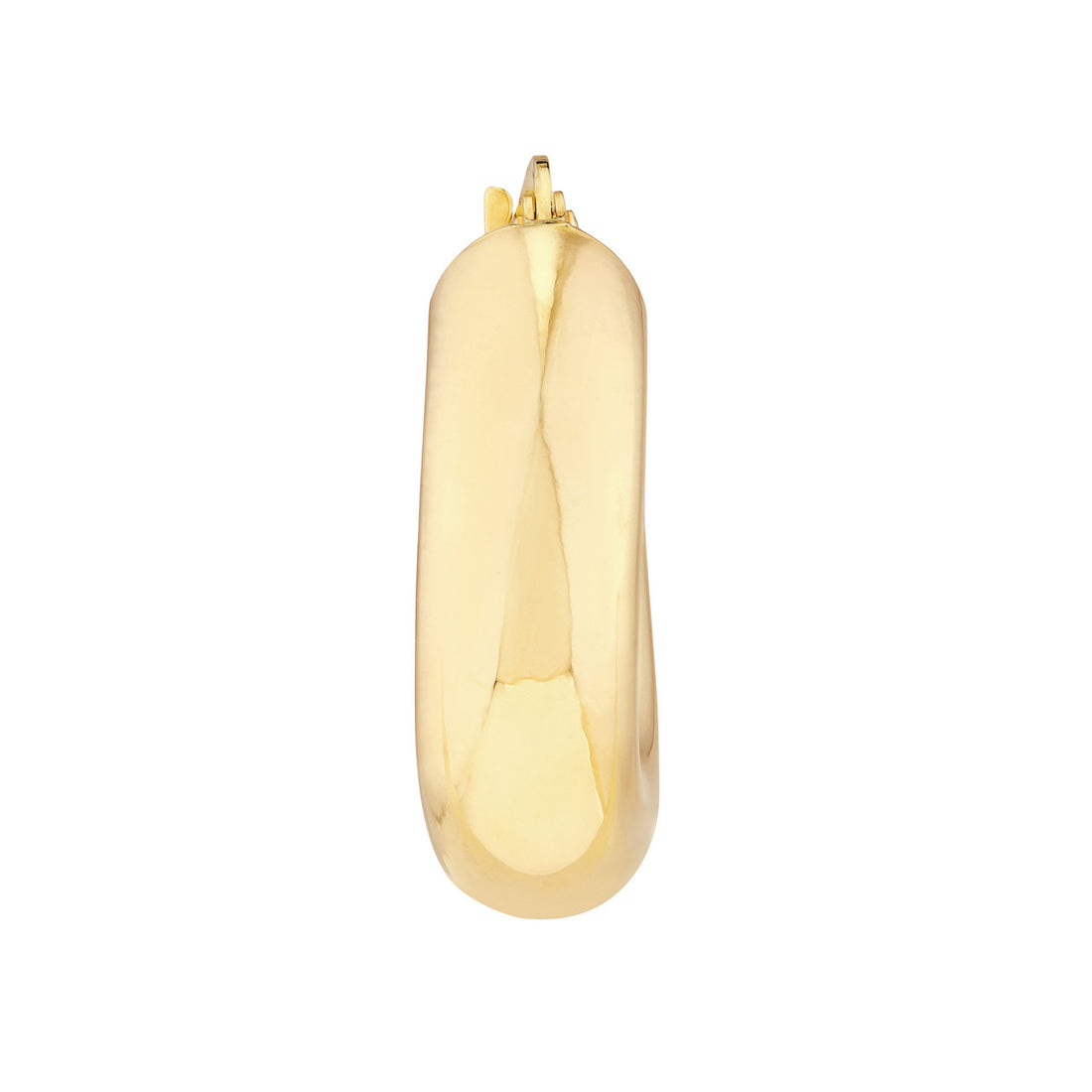 Round High Polished Hoop Earrings