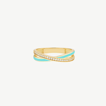 Diamond Turquoise X Ring