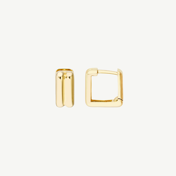 Square Double Row Huggie Earrings