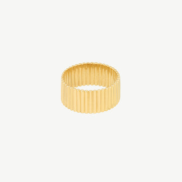 Ribbed Cigar Wide Band Ring