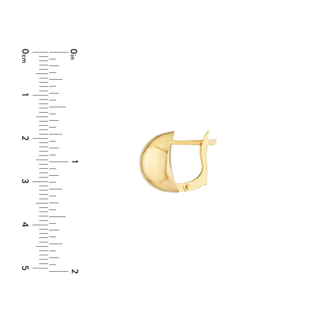 Round Polished Button Omega Earrings