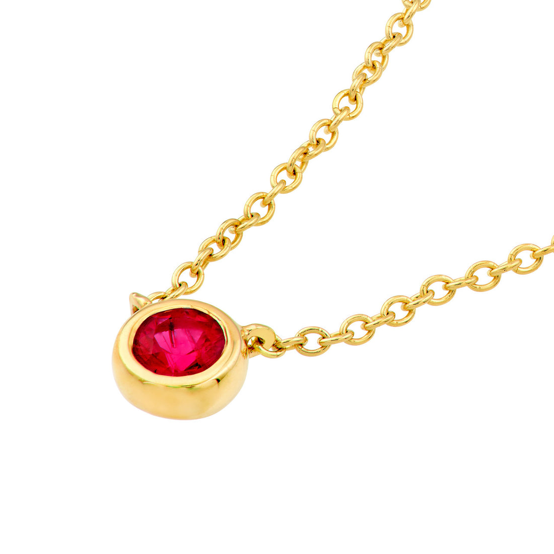 Ruby Stone Bezel Necklace